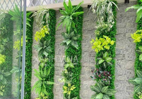 Thi công tường cây giả ngoài trời tại Hải Phòng