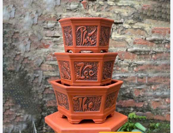 chậu gốm sứ đỏ