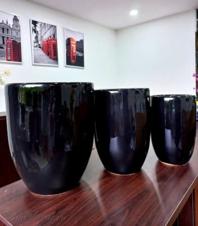 chậu gốm sứ đen
