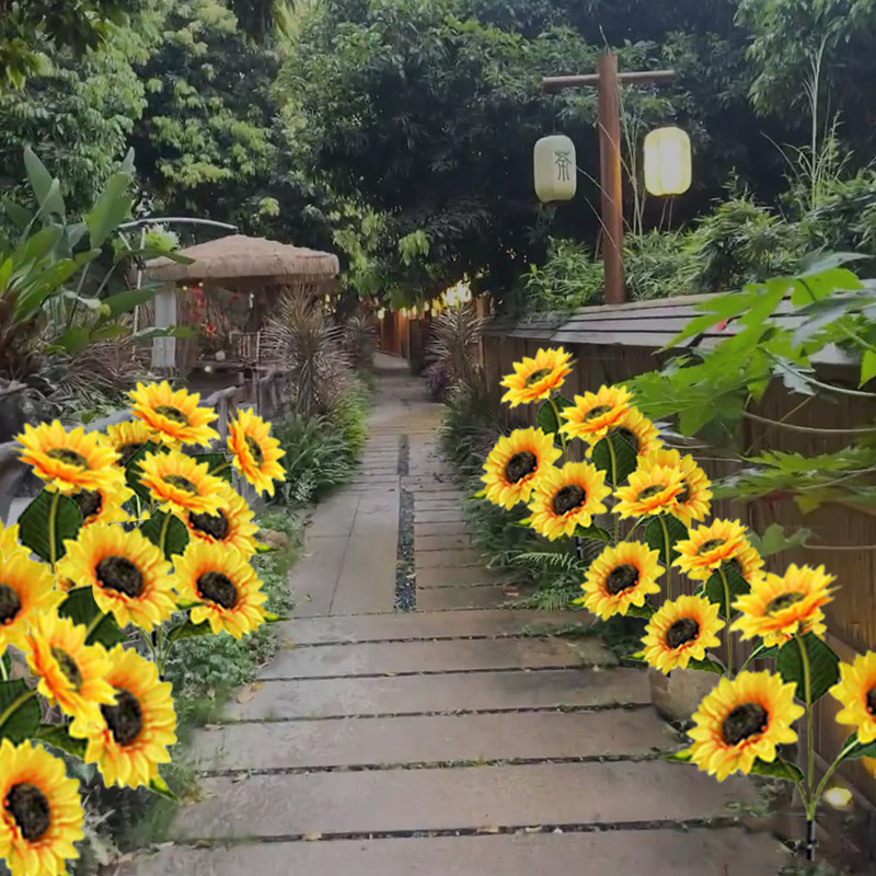 hoa hướng dương giả trong trang trí ngoại thất