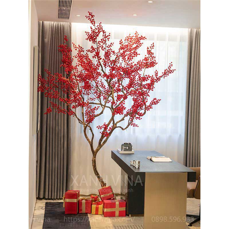 cây đào đông giả trang trí