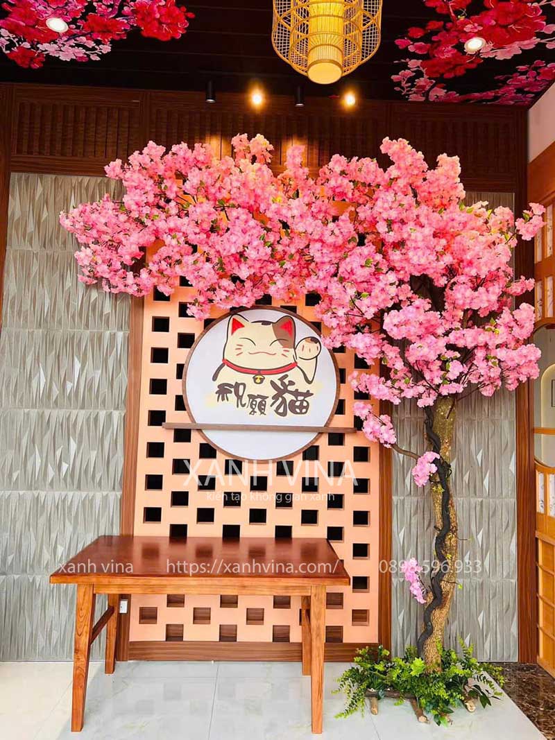 Cây hoa anh đào hồng đậm