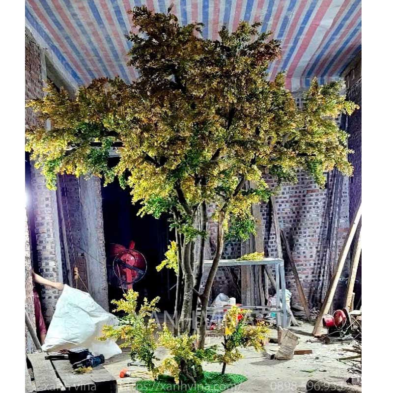 cây giả kt 3,5m _ hàng thiết kế cho công ty thương mại đông nam