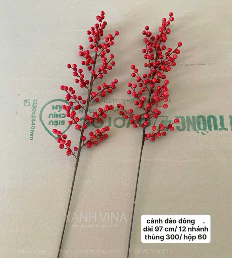 Cành đào đông giả 97cm_ 12 nhánh