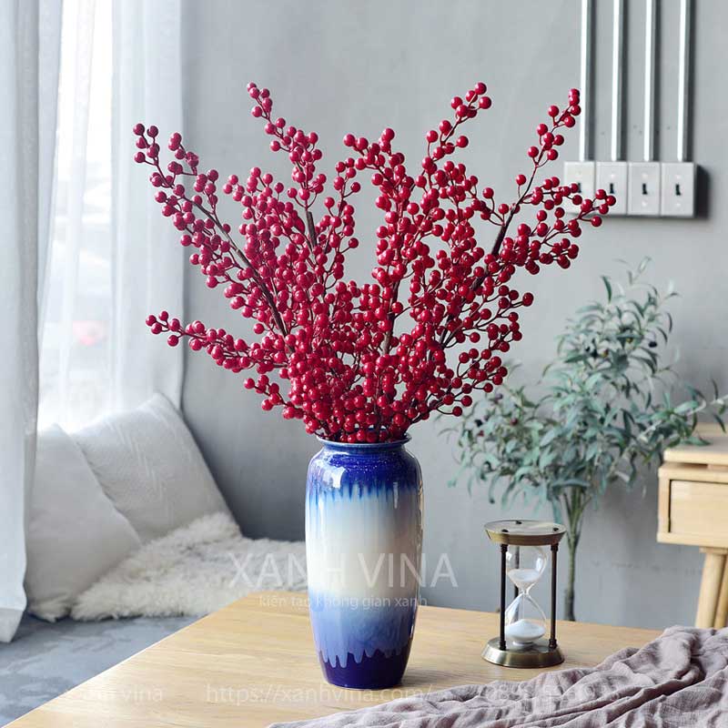 cành đào đông giả cắm bình