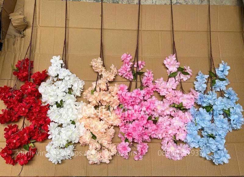 cành hoa đào chùm giá sỉ