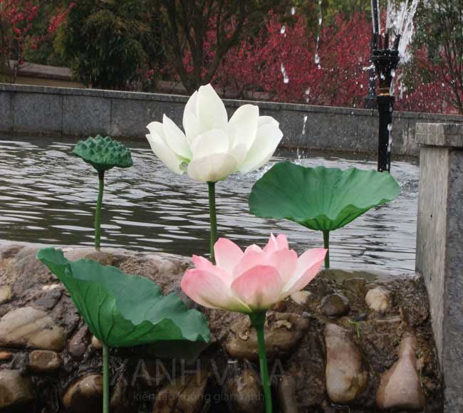 hoa sen PU giả cao cấp