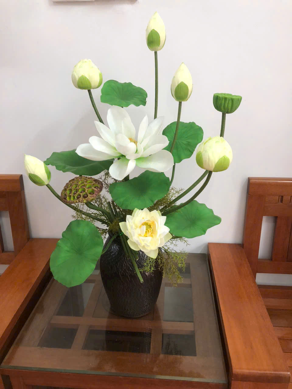 nụ hoa sen giả cắm bình